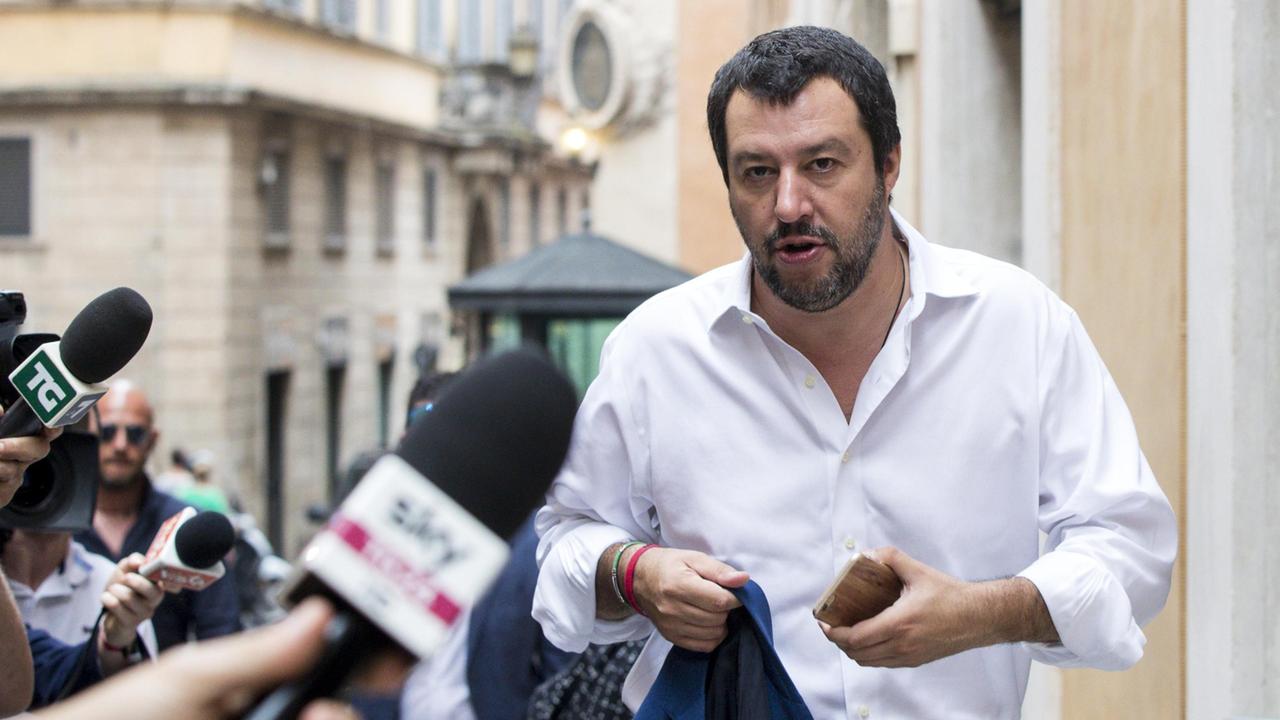 Il ministro dell'Interno, Matteo Salvini, leader della Lega