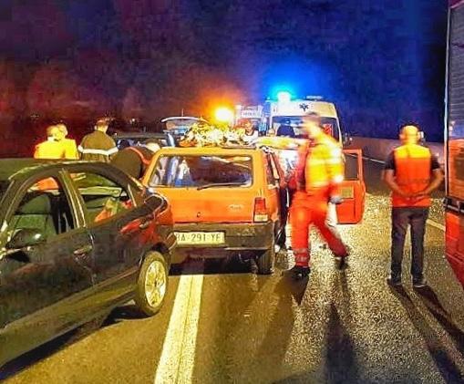 L'incidente stradale sulla 131 (foto Mario Rosas)
