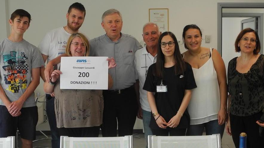 Record di don Giuseppe Lusuardi: 200 donazioni Avis