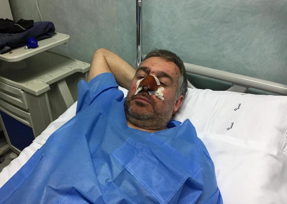 Dario De Nigris in ospedale in attesa dell'operazione chirurgica