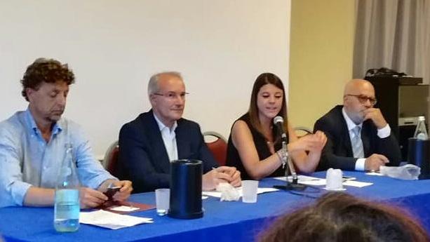 Il tavolo dei relatori all'incontro "Prato 2019: Startup"