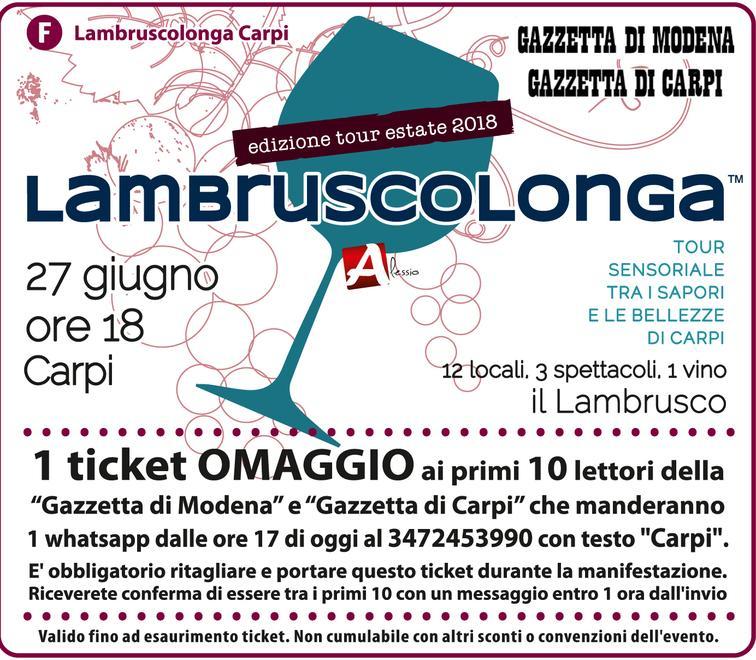 La Lambruscolonga in centro alla scoperta di cibi e vini 