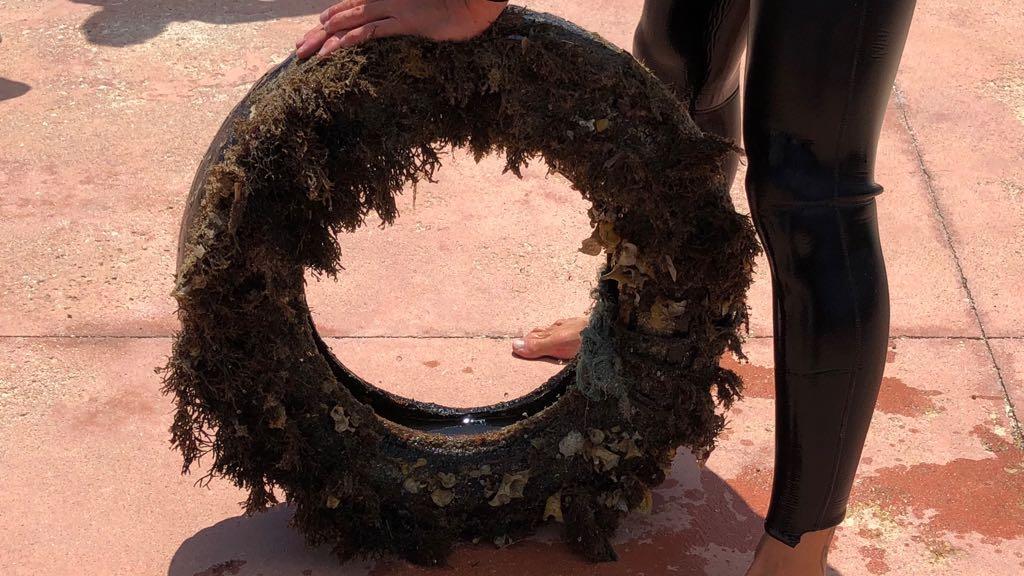 Pescati 100 chili di pneumatici nelle acque del Parco dell’Asinara 