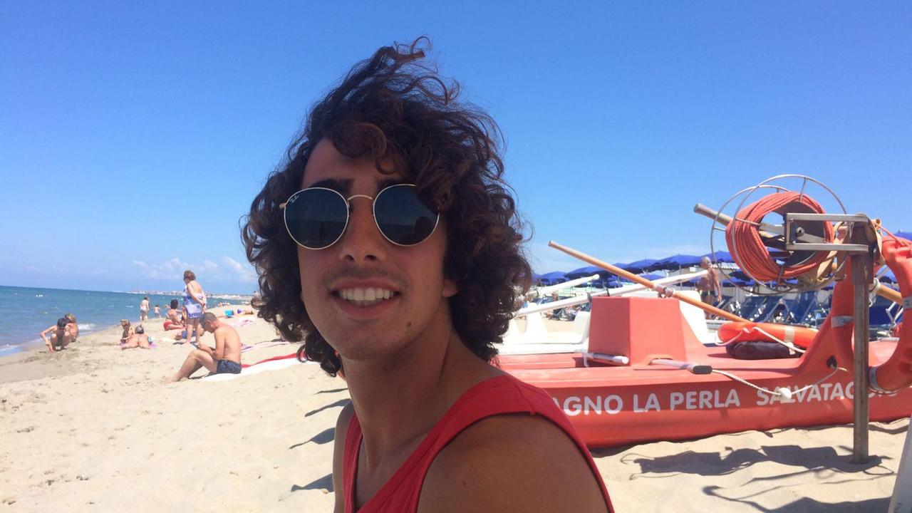 Il giovanissimo bagnino Lorenzo Sartorio