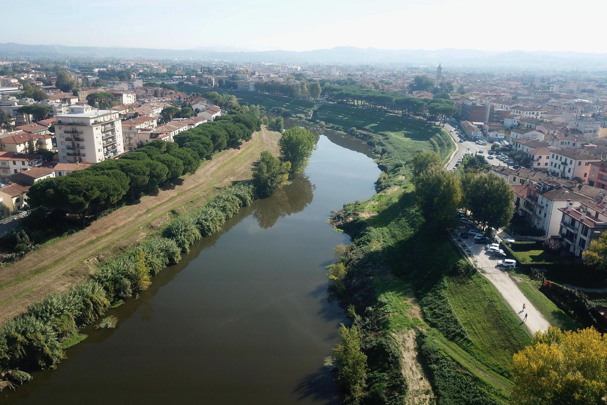 Una veduta di Empoli col drone (foto agenzia Sestini)