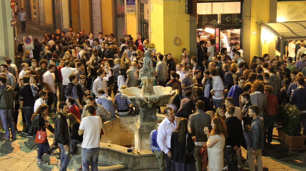 Una precedente edizione della "notte bianca" in centro a Prato
