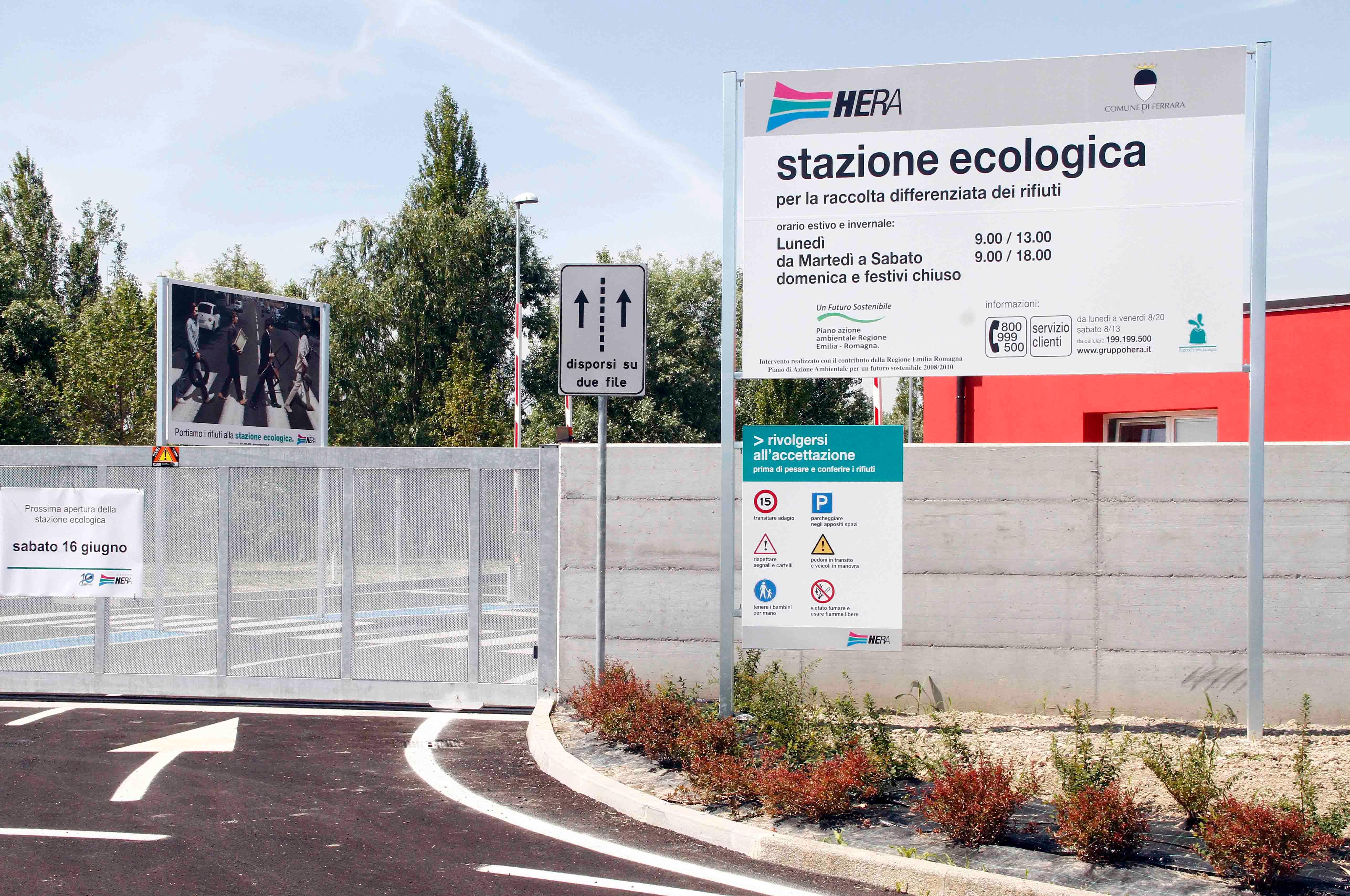 Il centro di raccolta rifiuti di via Caretti