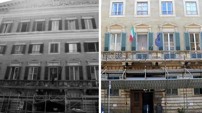 Palazzo De Larderel, il ponteggio sulla facciata del Tribunale compie 18 anni