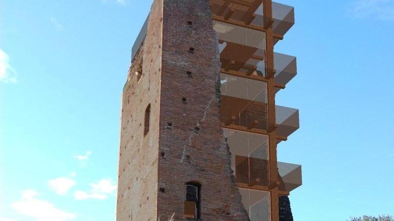 La Torre di mezzo in un rendering con le terrazze