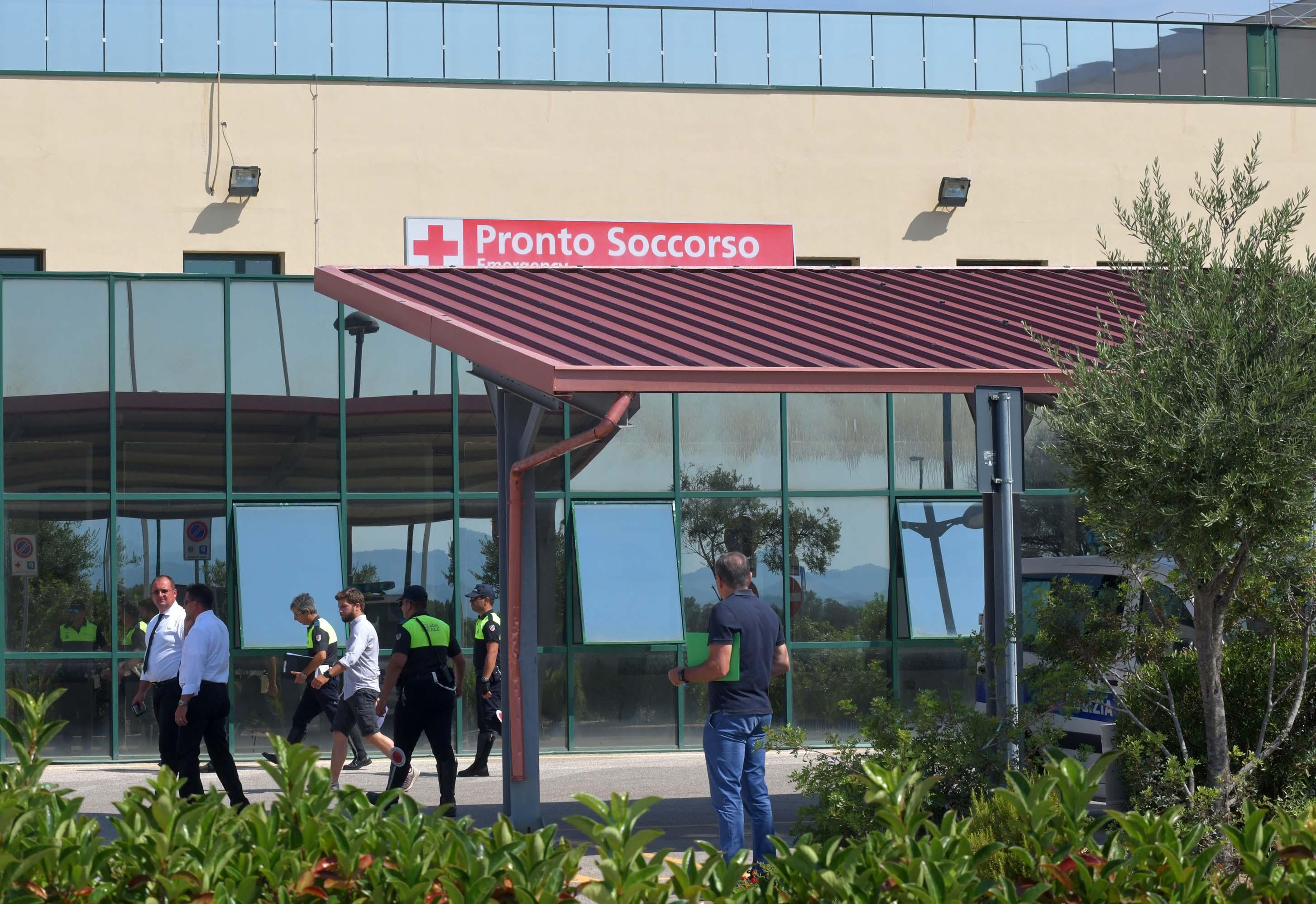 Il pronto soccorso dove è stato trasportato George Clooney (foto Giovanna Sanna)