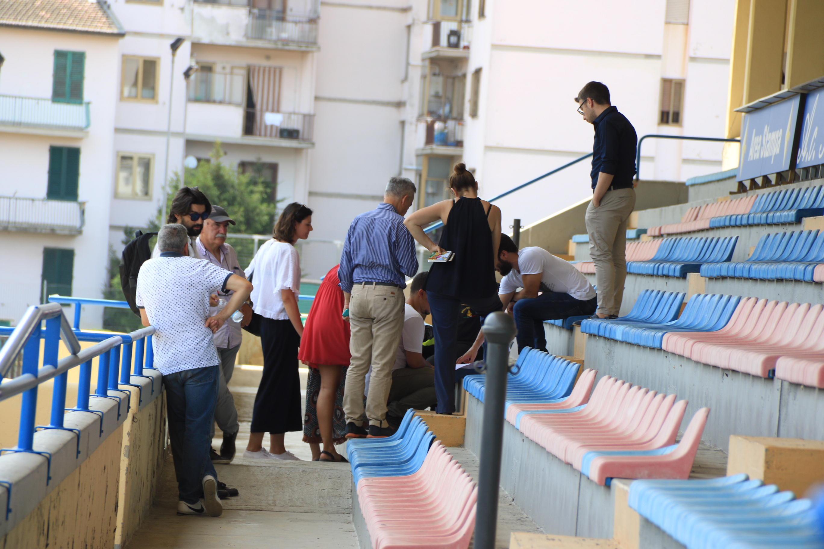Il sopralluogo alla tribuna dello stadio Lungobisenzio