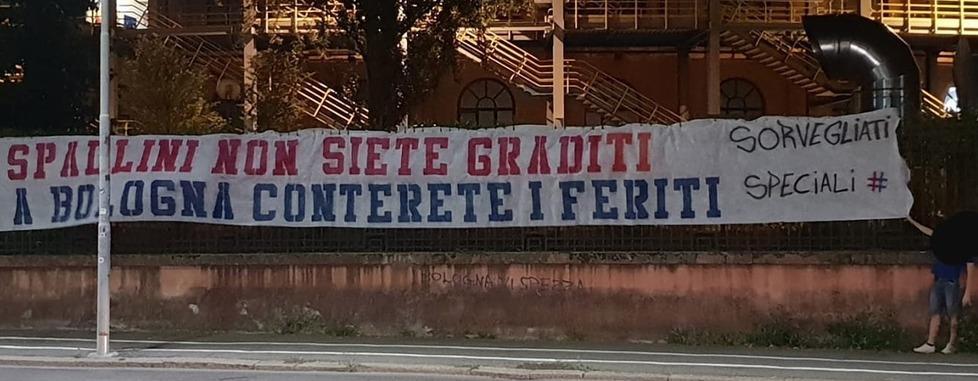 Non vogliono la Spal Striscione di minacce