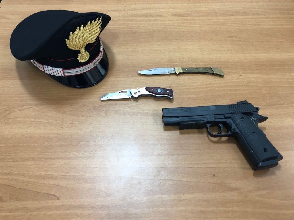 Le armi sequestrate dai carabinieri