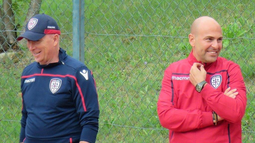 L'allenatore del Cagliari Rolando Maran con il presidente Tomaso Giulini