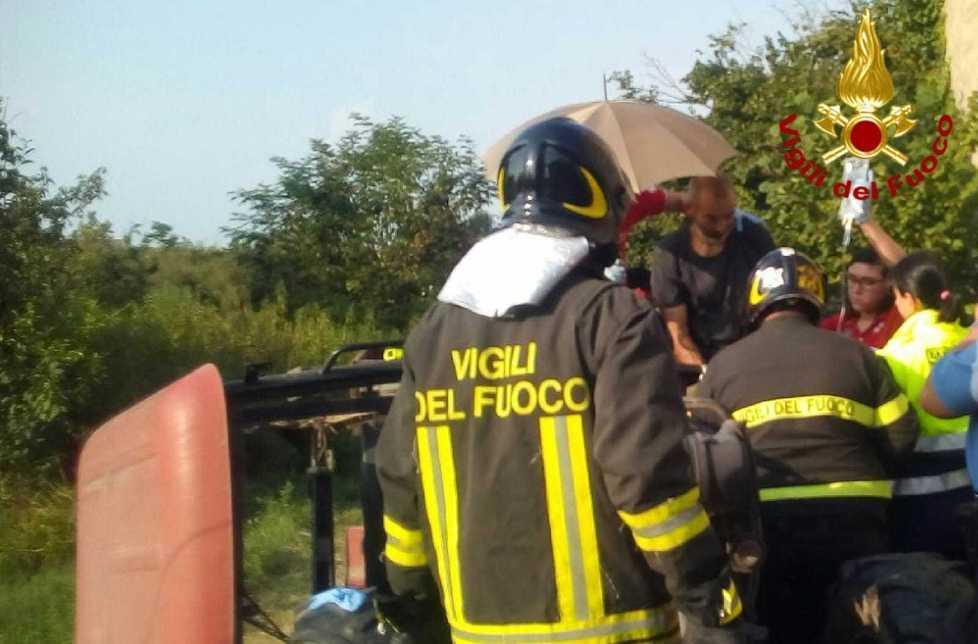 Dito incastrato nel trattore