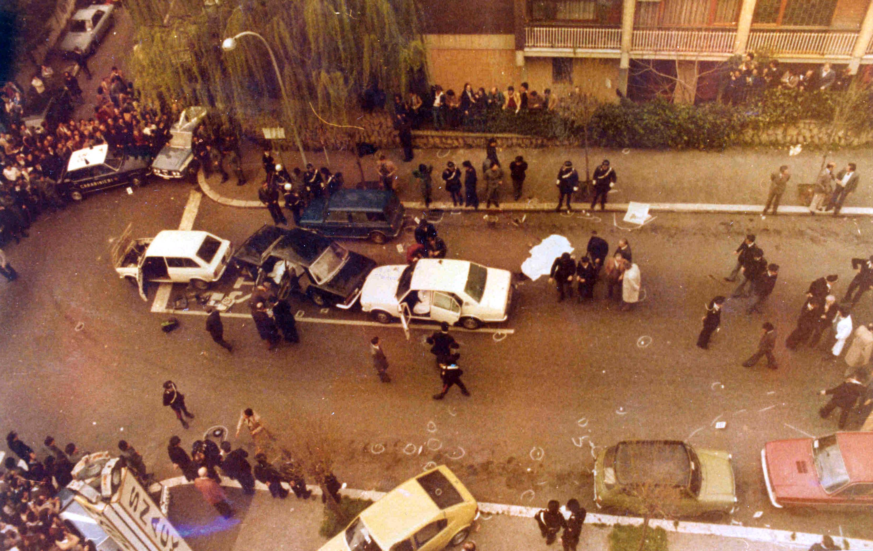 Via Fani, a Roma, la scena del tragico rapimento di Aldo Moro