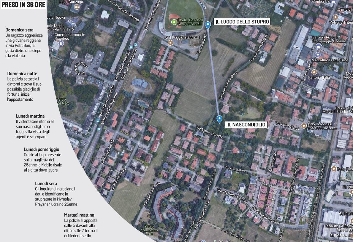 Reggio Emilia, le 36 ore infinite della polizia per catturare lo stupratore del campo da baseball 