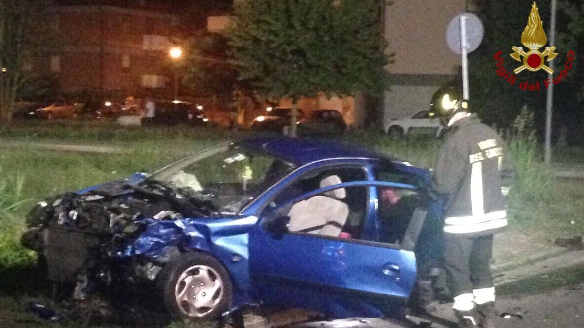 Una delle auto coinvolte nell'incidente