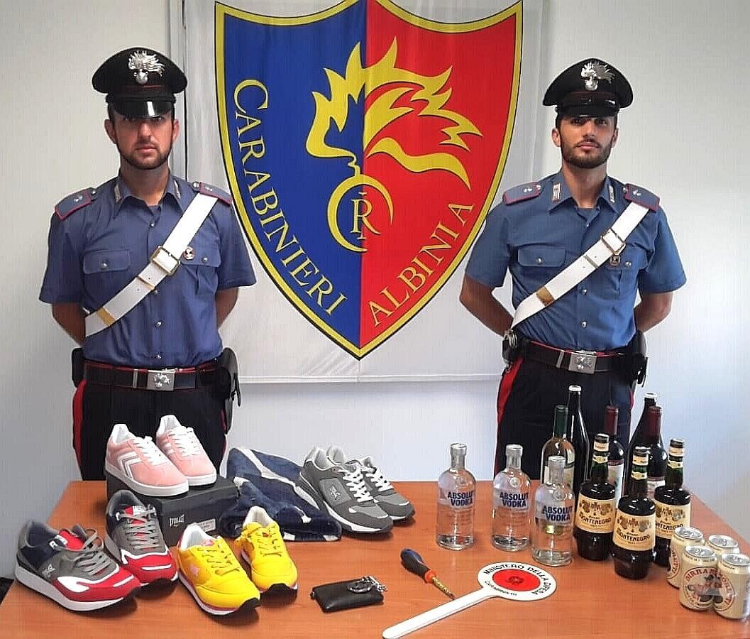 La refurtiva recuperata dai carabinieri 