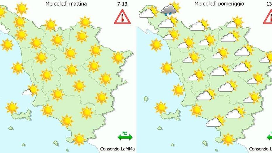 Le previsioni del Lamma per mercoledì 1° agosto