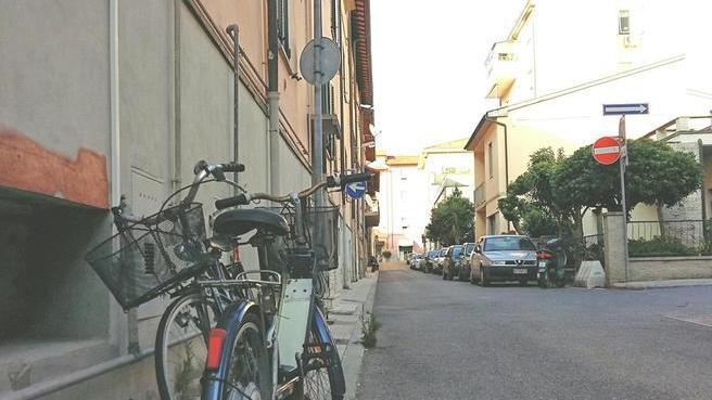 Erba alta a lato di un marciapiedi