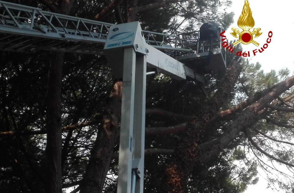 Restano in bilico a 18 metri d’altezza