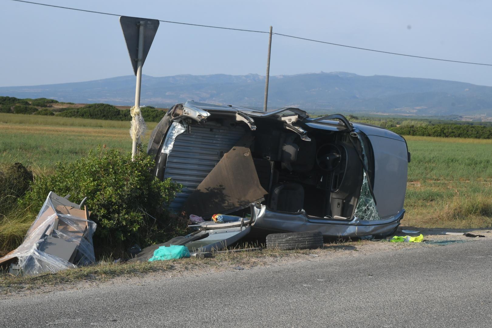 Una delle auto coinvolte nell'incidente