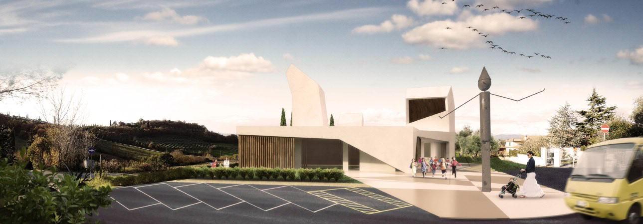 Il rendering della nuova scuola di Ponte a Elsa