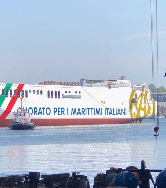 Ecco la più grande nave per il trasporto dei tir fra Livorno e Sicilia 