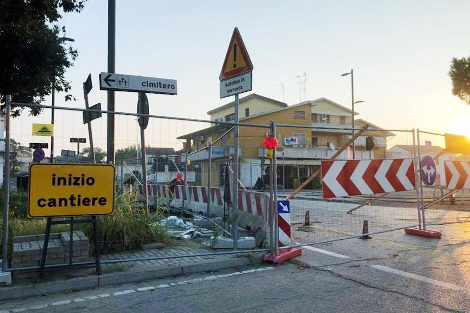 Il cantiere a Pontelangorino