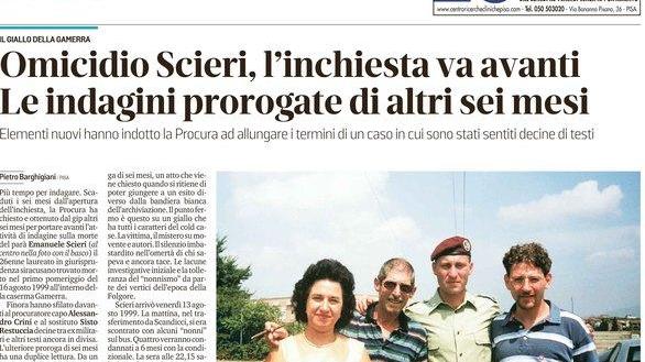 Panella apprese dal Tirreno di essere il principale indiziato per le botte a Scieri