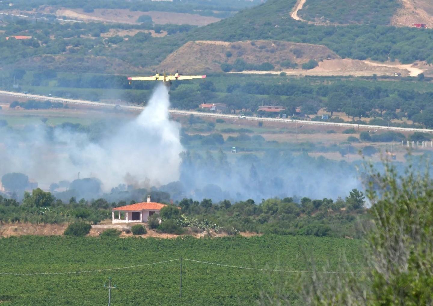 In fumo 25 ettari di pascolo tra il borgo di Montelittu e Trudda