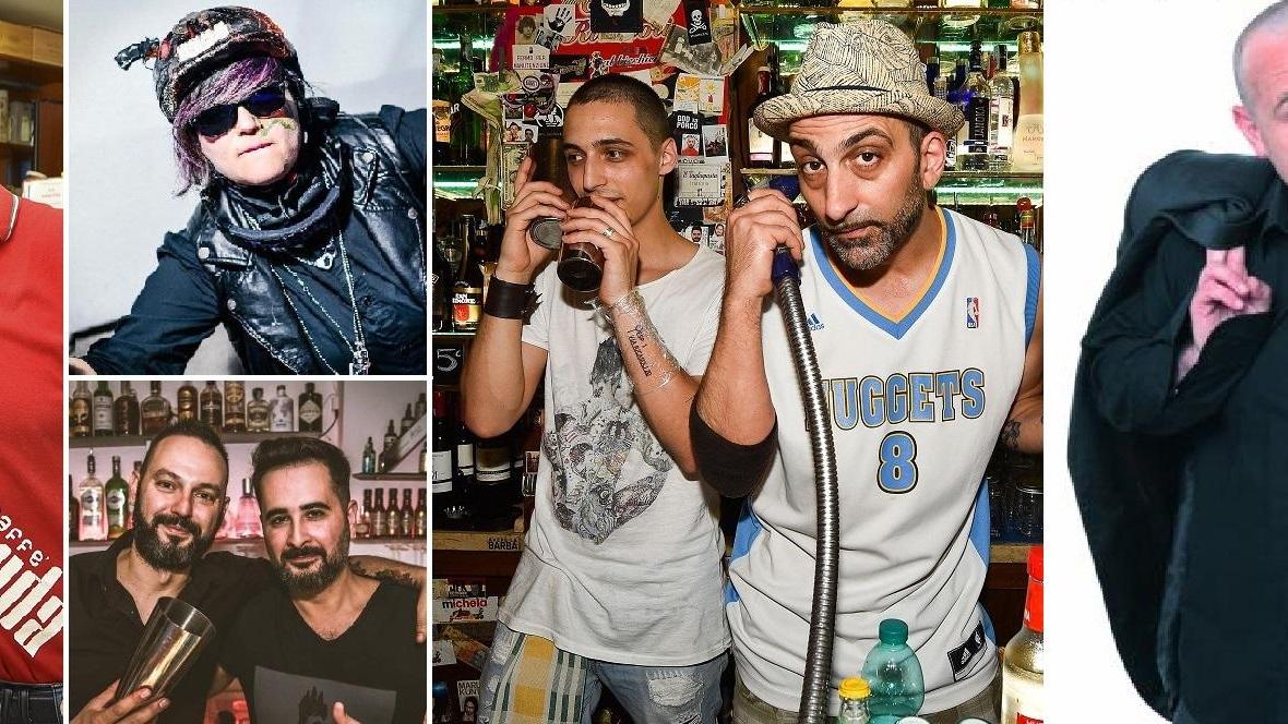 Da sinistra Claudio Martellini, Cris Dj (sopra), Ruggero Pareti e Matte Shaker (sotto), Cristian Cireddu con Luigi Ambrosio e il cabarettista Gianluca Giugliarelli