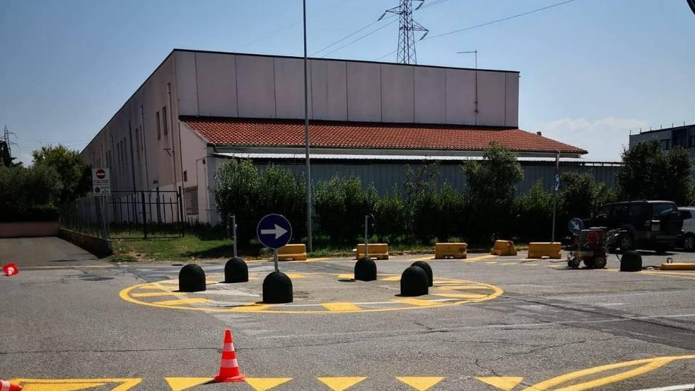 Rotatoria sperimentale in via Torres