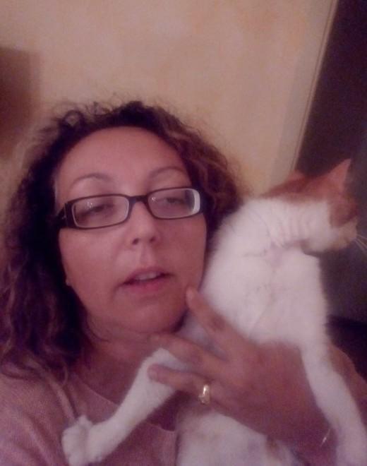 Eraclito, gatto ritrovato, è tornato fra le braccia della padrona Cristina