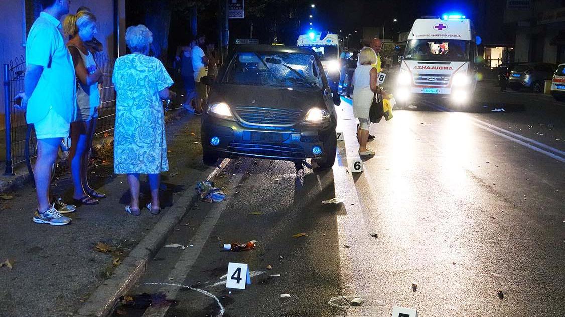 La scena dell'incidente mercoledì sera