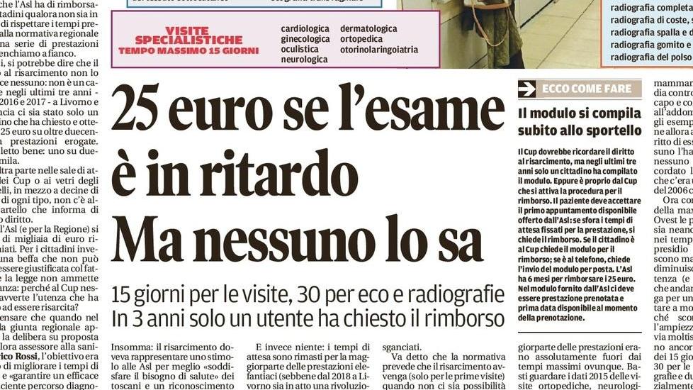 Ecografia tra 13 mesi, chiede il bonus ma per gli addetti dell’Asl non esiste