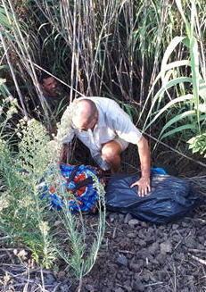 Merce contraffatta nascosta nel canneto