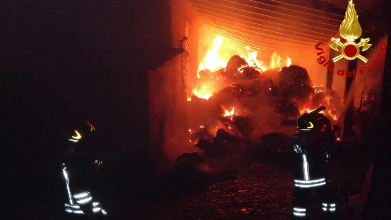 Il rogo nell'azienda agricola di Carpineti