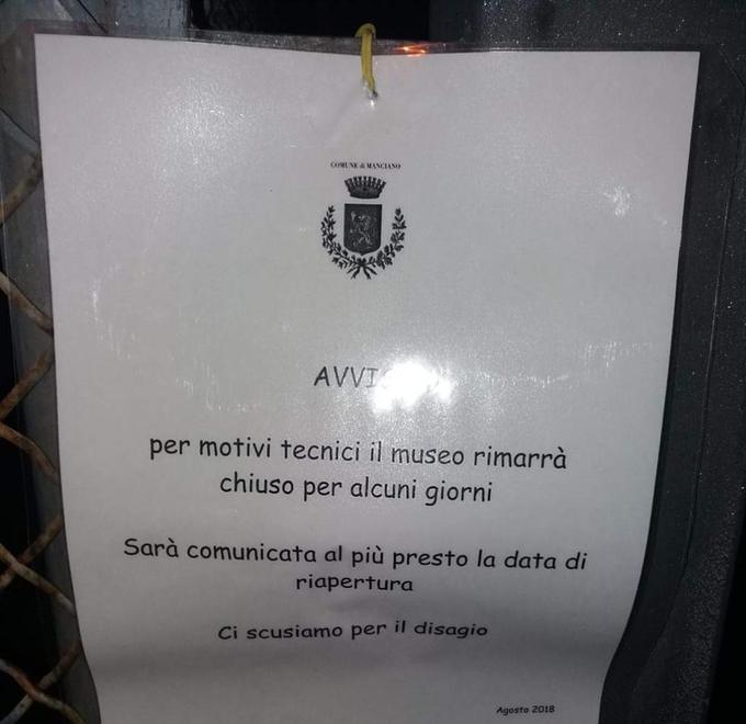 Non ci sono i condizionatori il Museo rimane chiuso 