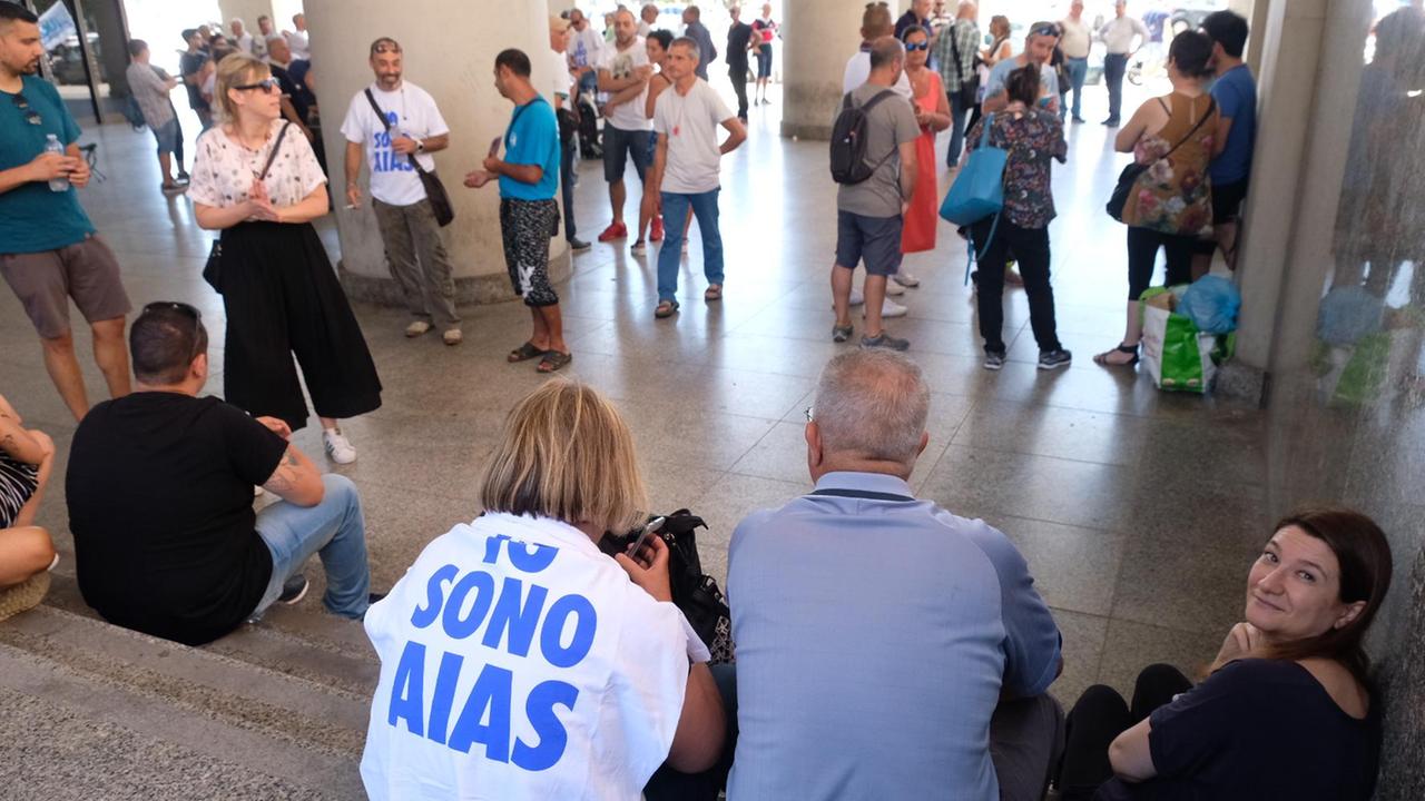 Una manifestazione dei dipendenti Aias a Cagliari
