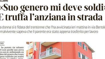 «Suo figlio mi deve soldi» e tenta la truffa