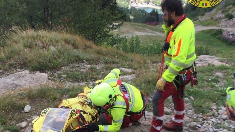 Il salvataggio dell'escursionista di 54 anni a Cerreto