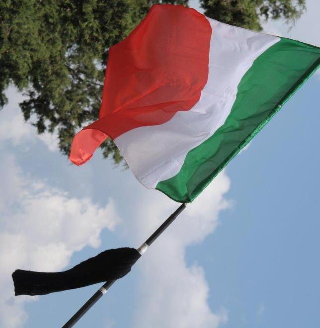 Bandiera a lutto per i morti di Genova