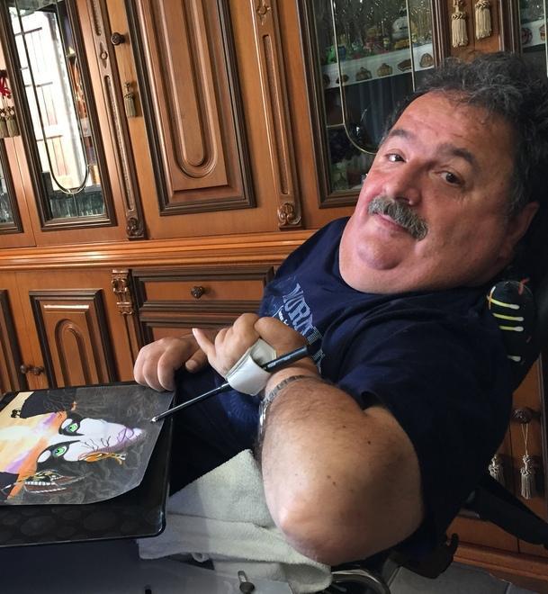 La prima mostra di Bruno Casoni, pittore in carrozzina che ce l’ha fatta 