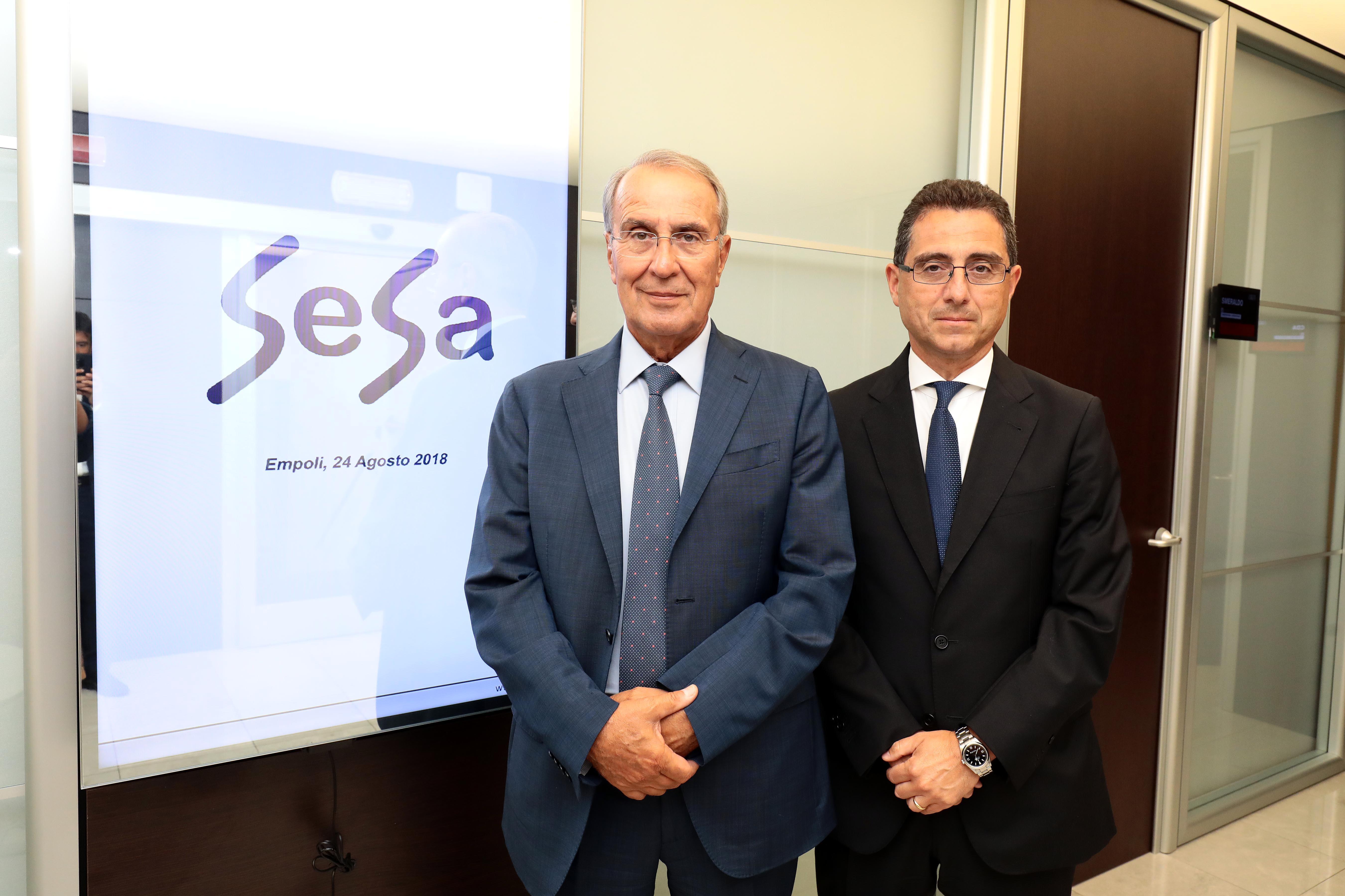 A sinistra il presidente di Sesa Paolo Castellacci e a destra l’ad Alessandro Fabbroni 