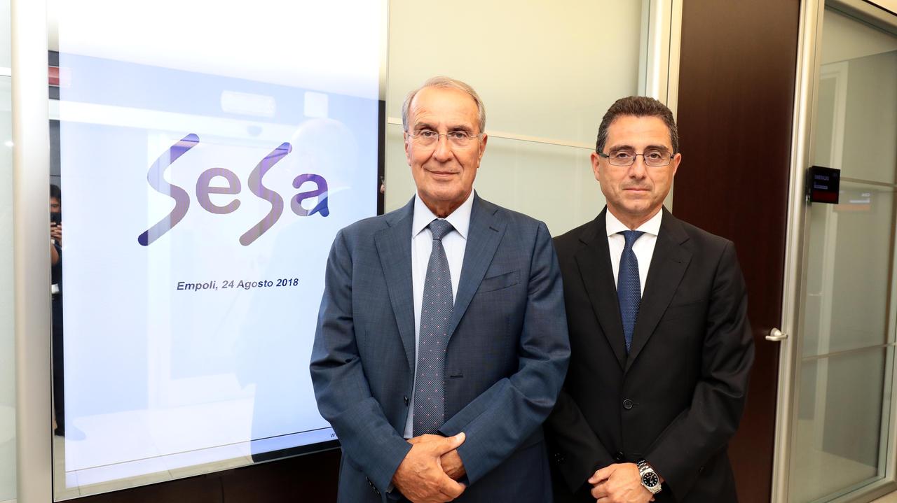 A sinistra il presidente di Sesa Paolo Castellacci e a destra l’ad Alessandro Fabbroni