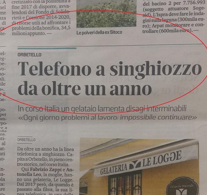 Linea a singhiozzo dal 2017 Intervengono i tecnici di Tim 