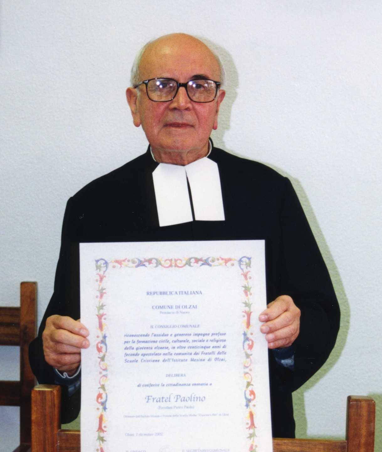 Olzai in lutto per Paolino Ercolani 