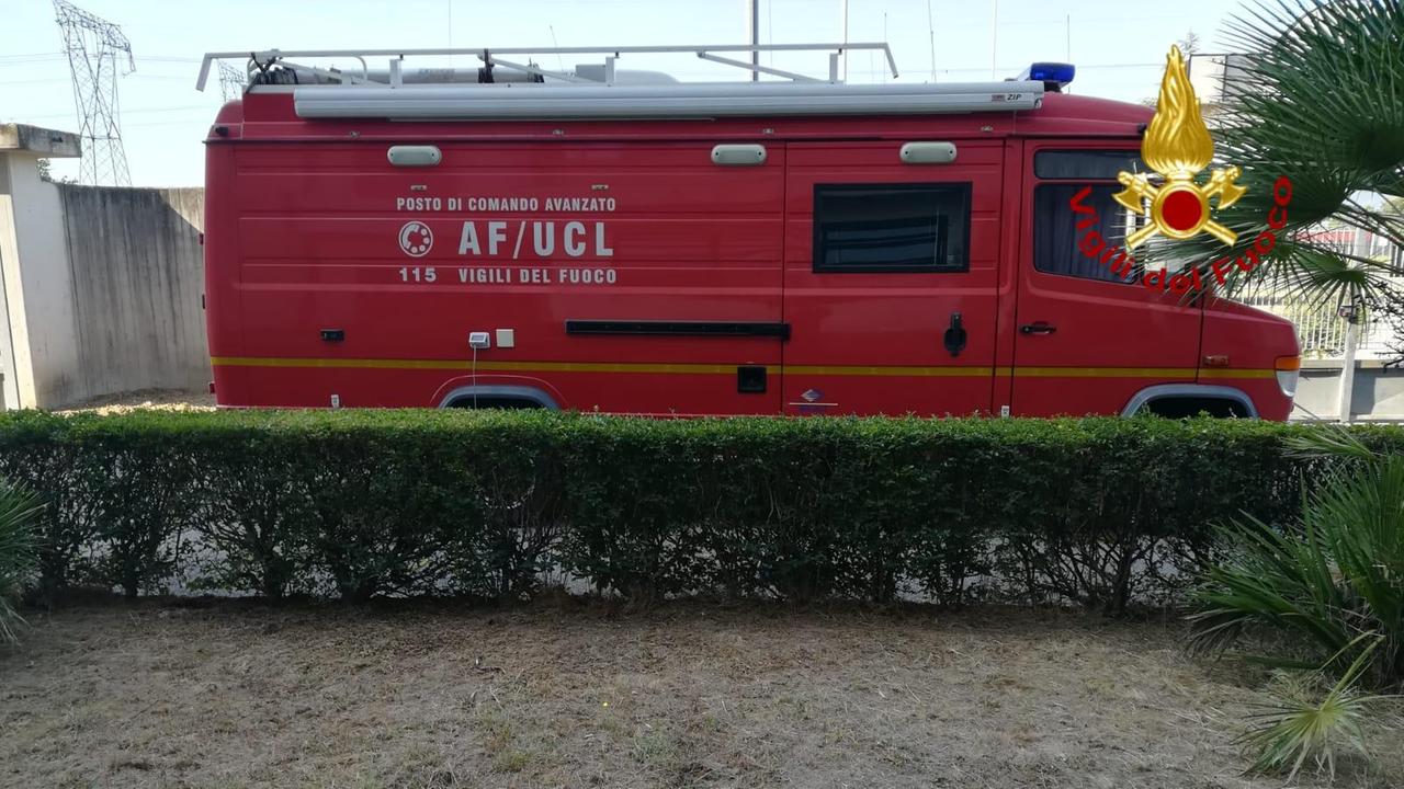 La centrale operativa provvisoria dei vigili del fuoco